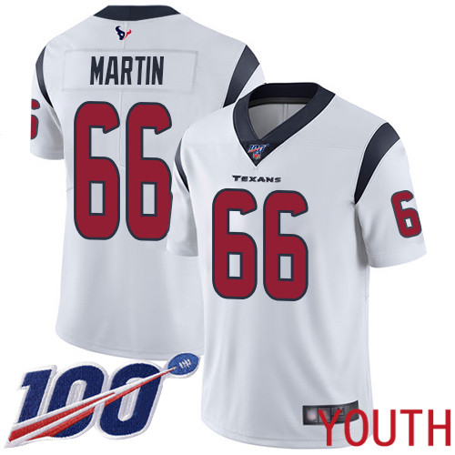 Houston Texans Limited White Youth Nick Martin Road Jersey NFL Football #66 100th Season Vapor Untouchable